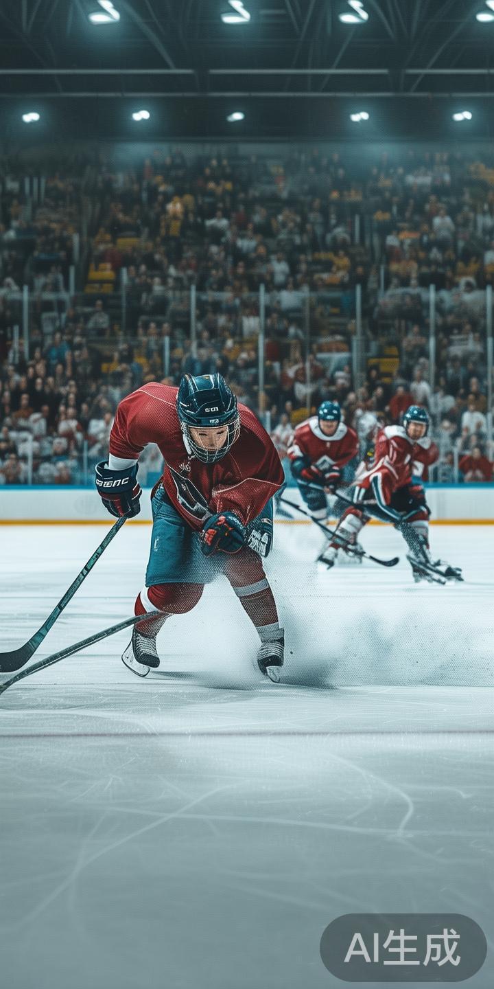 在激烈的冰球比赛中，一个完美的突破常常能决定胜负，